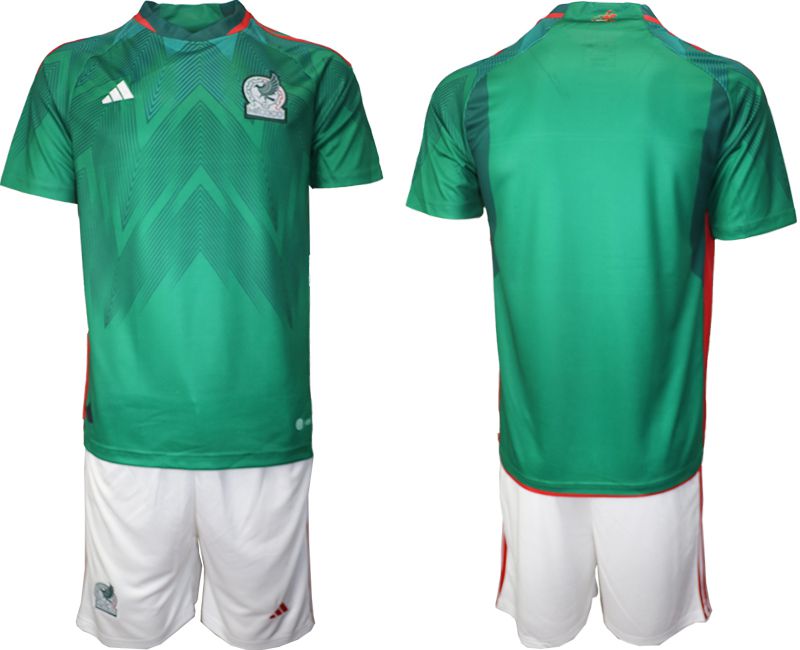 Men 2022 World Cup National Team Mexico home green blank Soccer Jerseys->customized soccer jersey->Custom Jersey